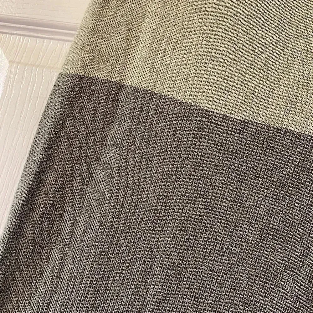 green long sweater dress color block, army and sage green - Image 5