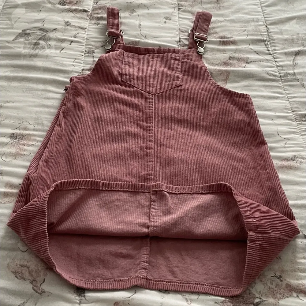 Pink corduroy overall bib pinafore suspender dress, size S Barbiecore boho - Image 16
