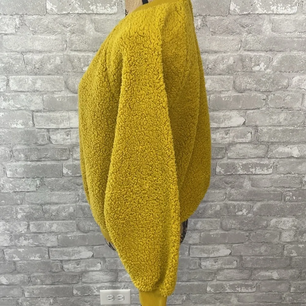 Old Navy  Mustard Yellow Sherpa Pullover - Image 2