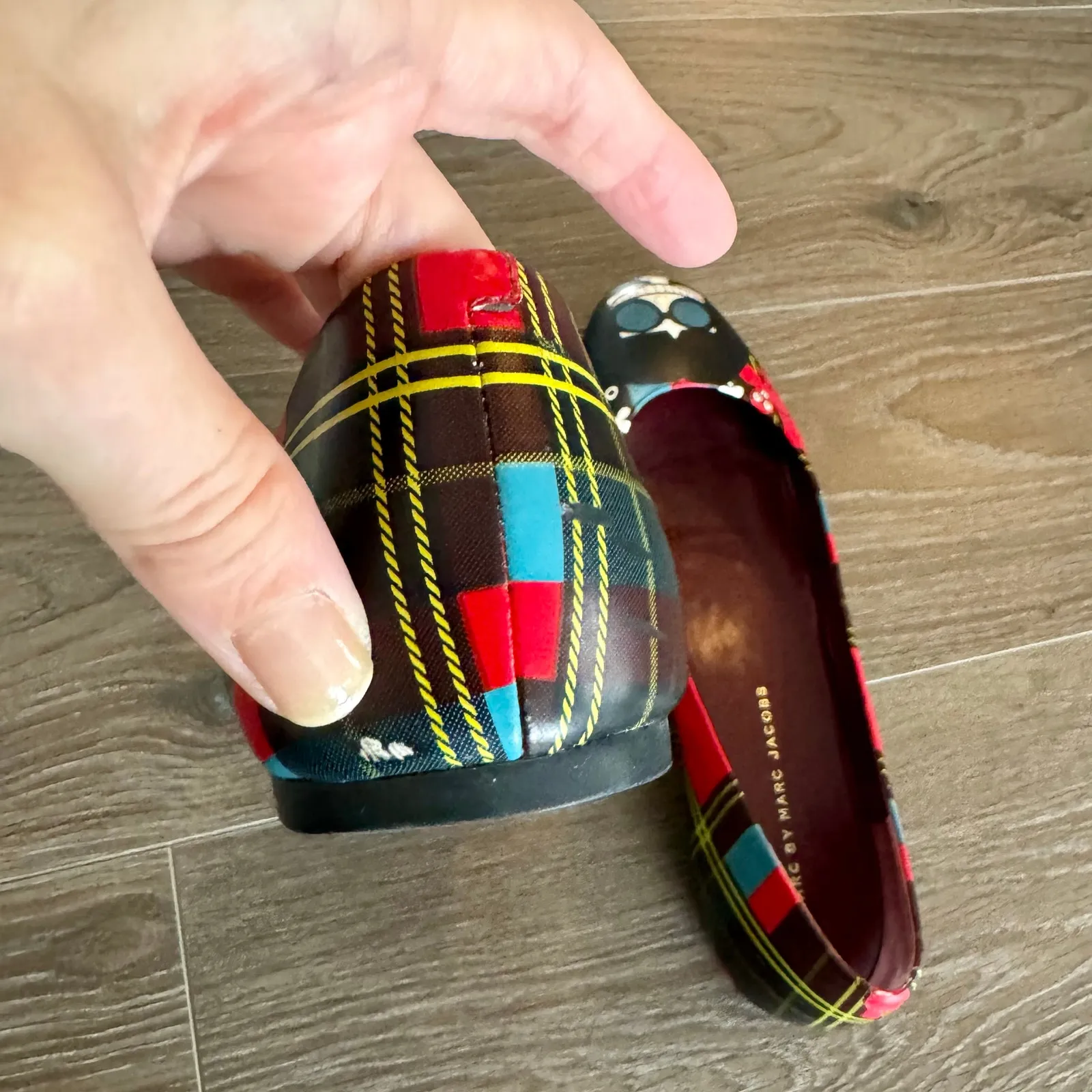 Marc by Marc Jacobs Tartan Plaid “Miss Marc” Ballerina Ballet Flats Womens 39.5 - Image 15