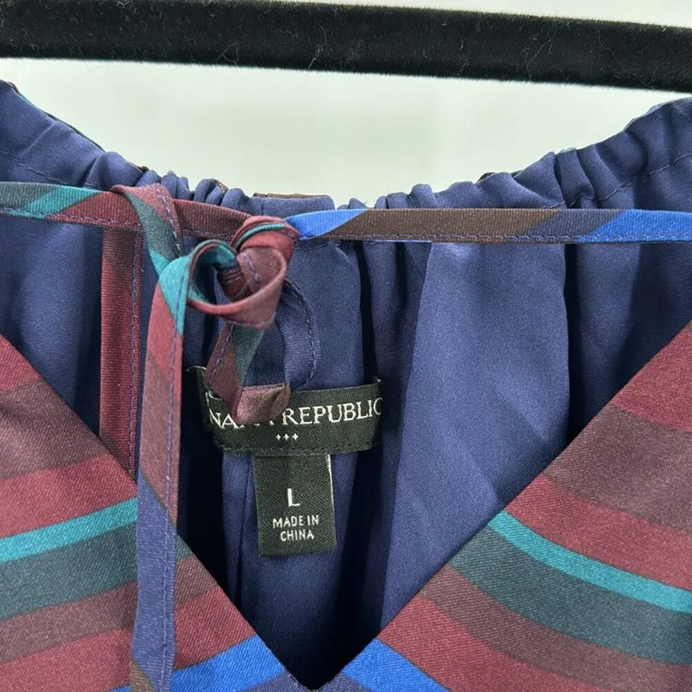 Banana Republic striped halter neck maxi dress nautical cruise summer size L - Image 9