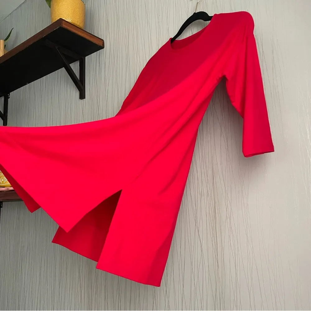 J Jill Luxe Supima Ballet Sleeve Tunic Top Size XS Petite Red Cotton Blend - Image 3