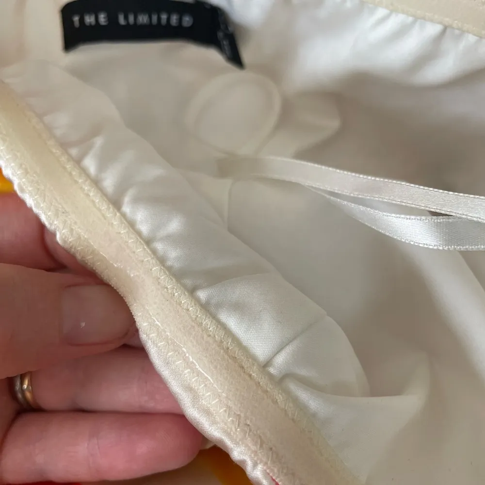 Y2K girlie vtg strapless silk babydoll dress warm citrus colored stripes Size 0 - Image 4