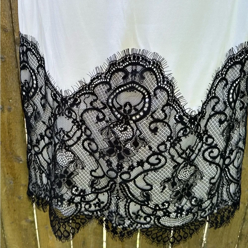 NWT Anthro Maeve Lace T-Shirt Slip Dress Sz XS - Image 7