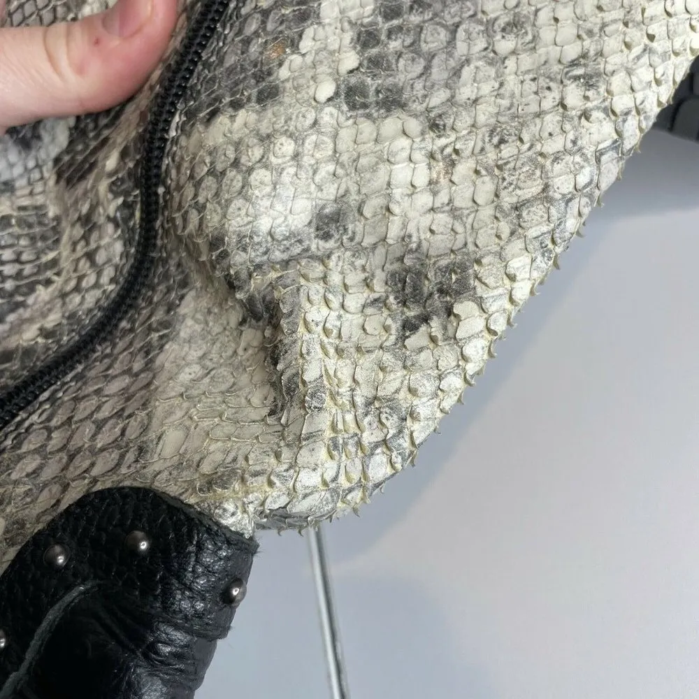 Stuart Weitzman Black Western Leather Snakeskin Boots Size 7.5 M - Image 10