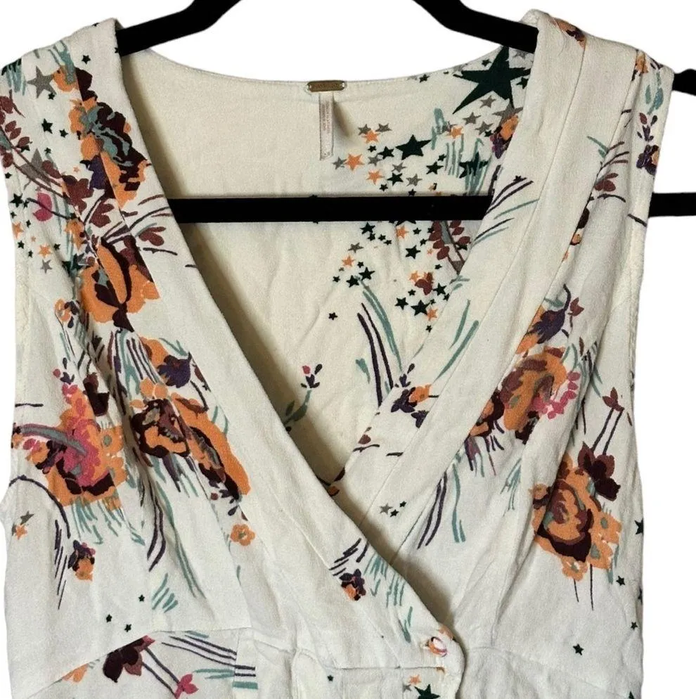 Free People Back To The Basics Ivory Floral Tunic Womens XS - Image 3