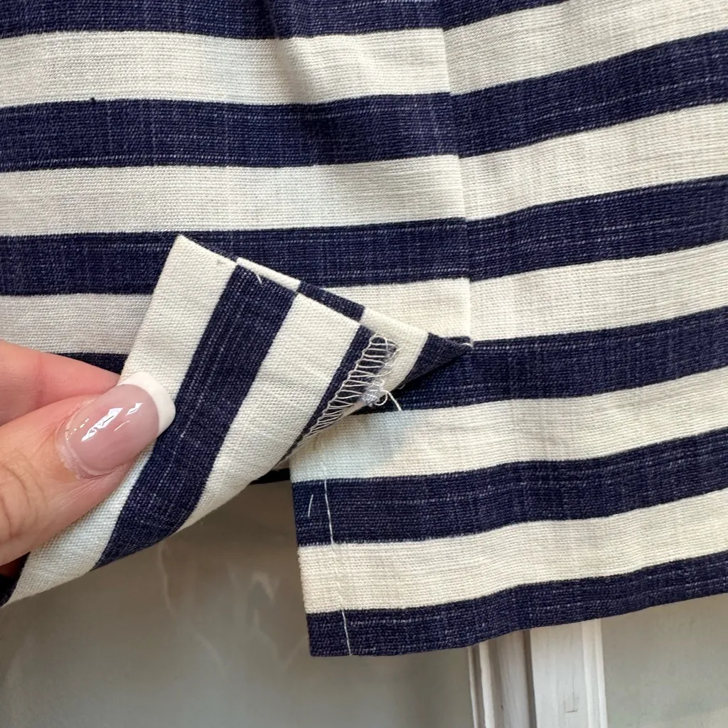 Talbots Cotton Chic Pencil Mini Straight Skirt Nautical Coastal Stripes Size 14 - Image 6