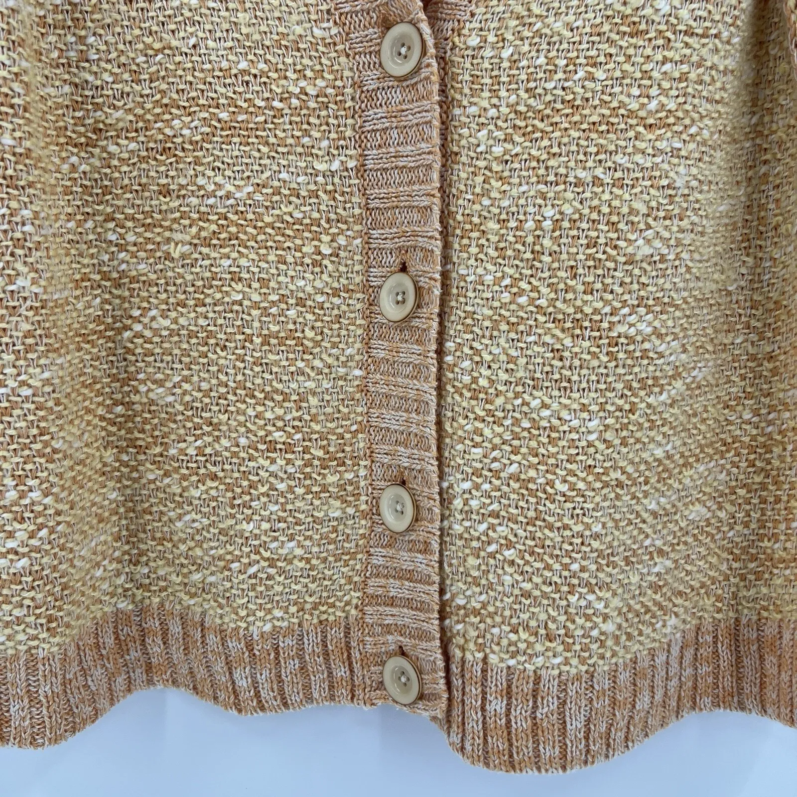 J. Jill Linen Silk Blend Knit Cardigan Sweater Orange 3/4 Sleeve Size Medium - Image 4