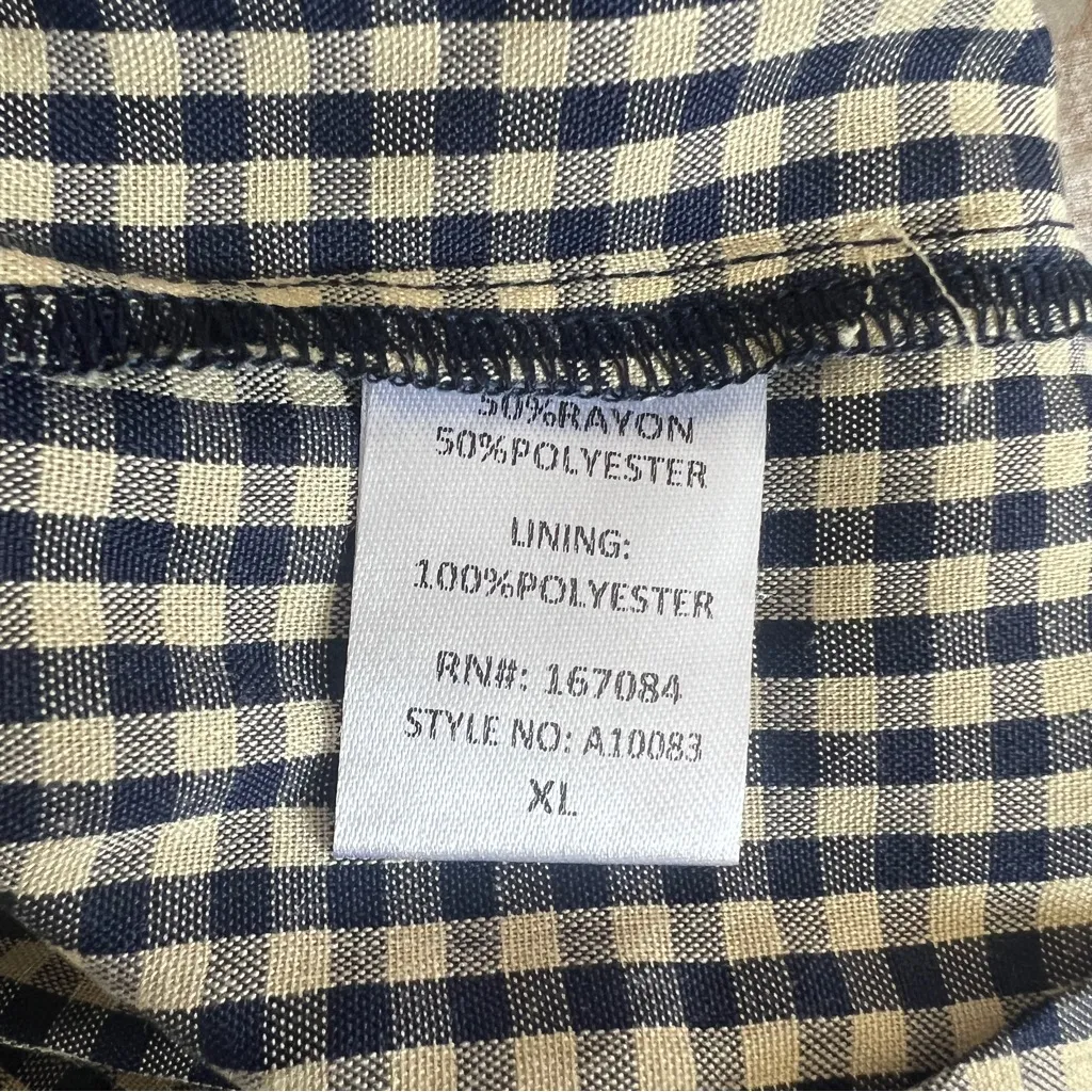 Pomander Place Navy Gingham Kenzo Dress XL NWT Tuckernuck Blue - Image 12