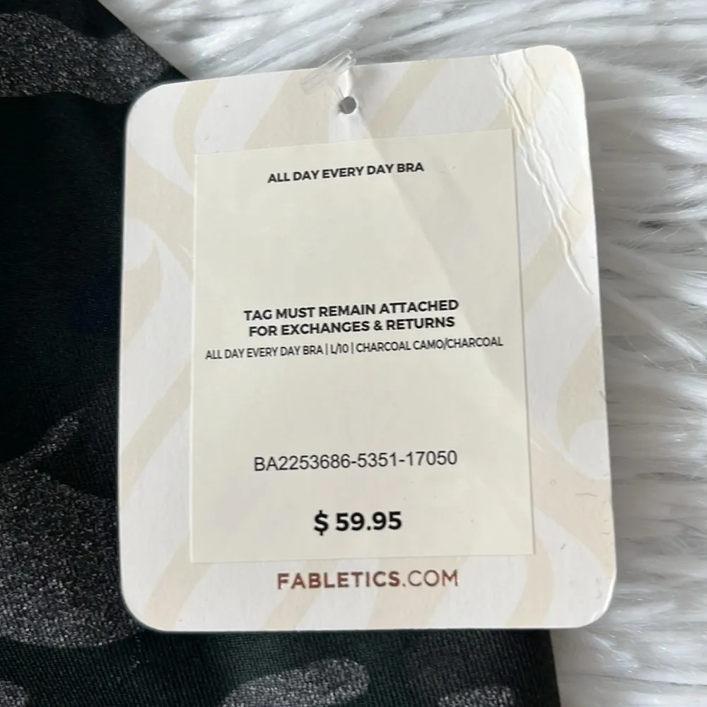 New FABLETICS Sports bra All Day Every Day in Charcoal Camp size Large - Image 5