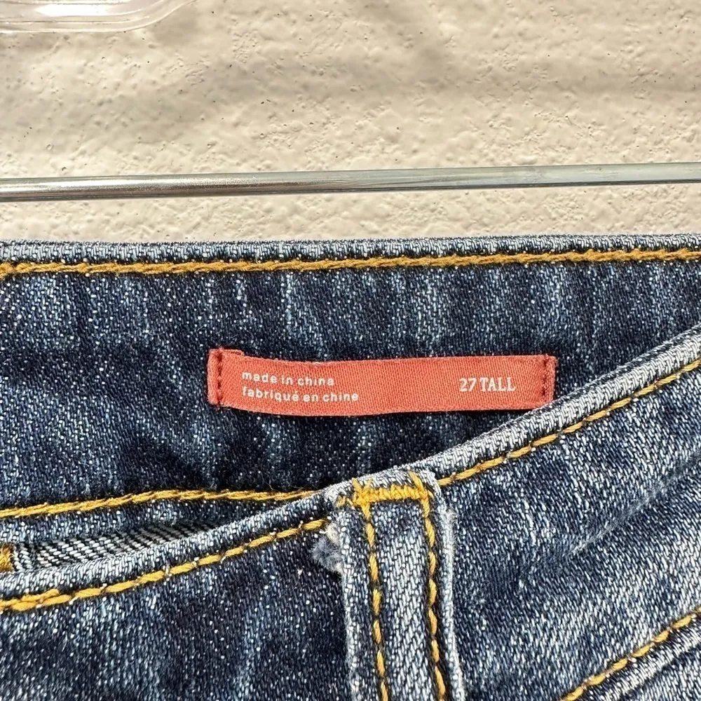 Pilcro Anthropologie 27 TALL Medium Wash‎ Jeans Distressed Slim Boyfriend Crop - Image 4