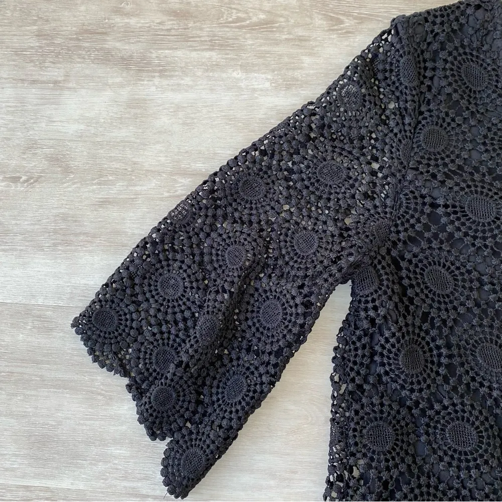 KLD Signature Boutique Black Lace Lined Dress with Sleeves Medium - Image 5