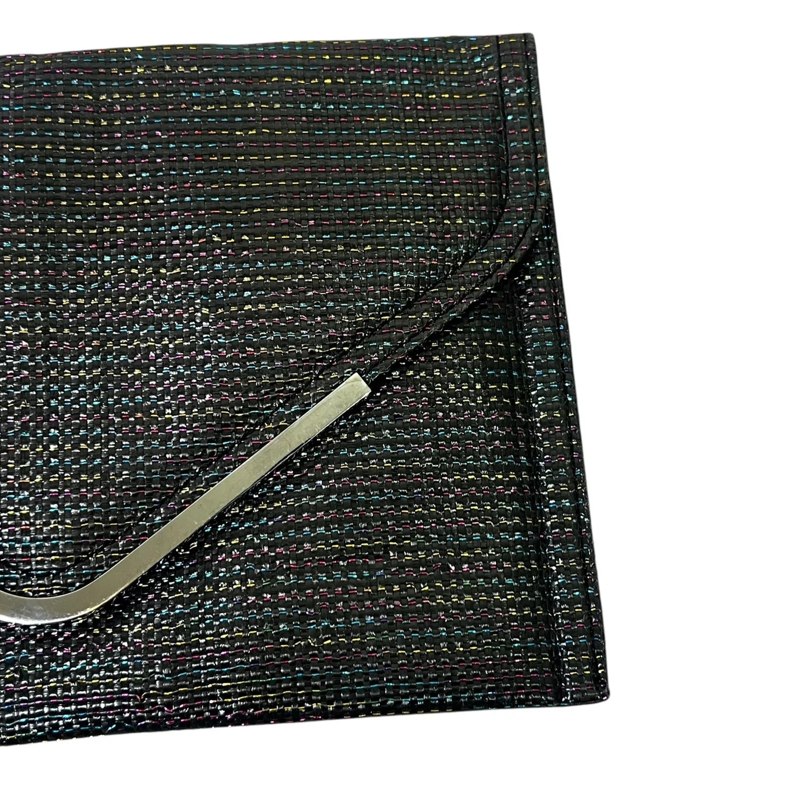 BCBGMaxAzria Iridescent Black Clutch Bag Womens OS Glam Retro Y2K Going Out - Image 4