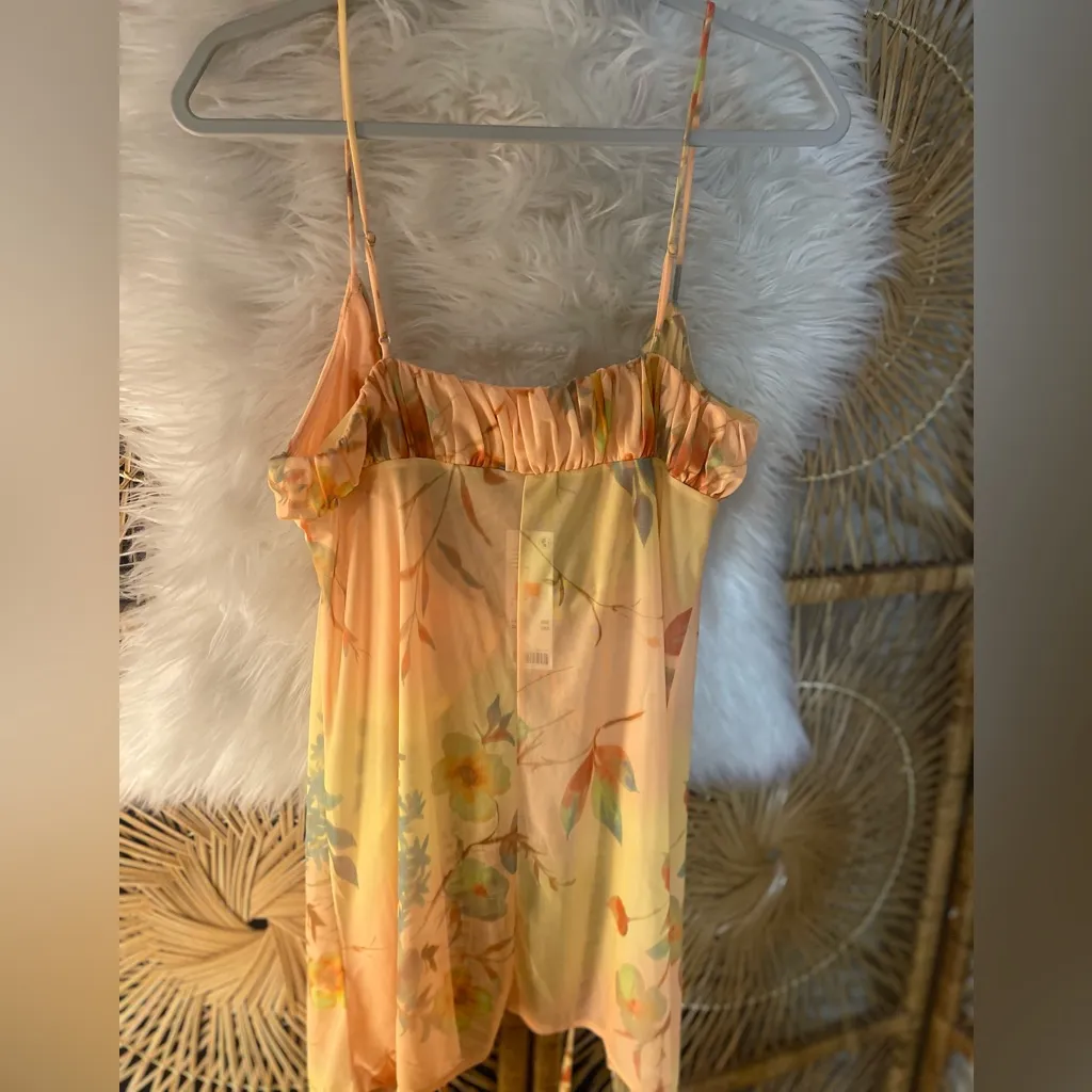 Urban Outfitters Angelic Longline Flyaway Cami Floral Sheer Tie-Front Top Fairy - Image 14