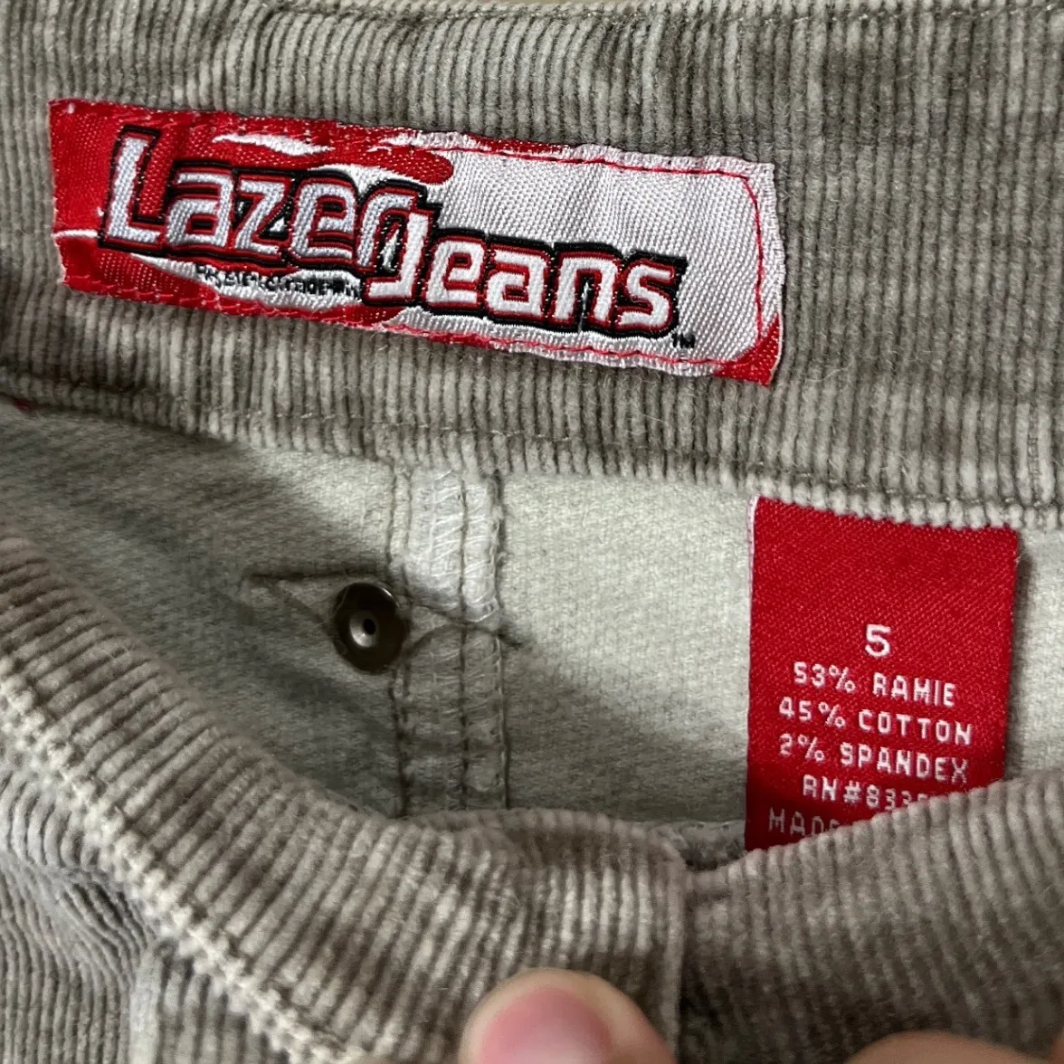 Lazer Jeans Y2K Corduroy Mini Skirt Size 5 Gray Straight Fit Casual Womens - Image 2