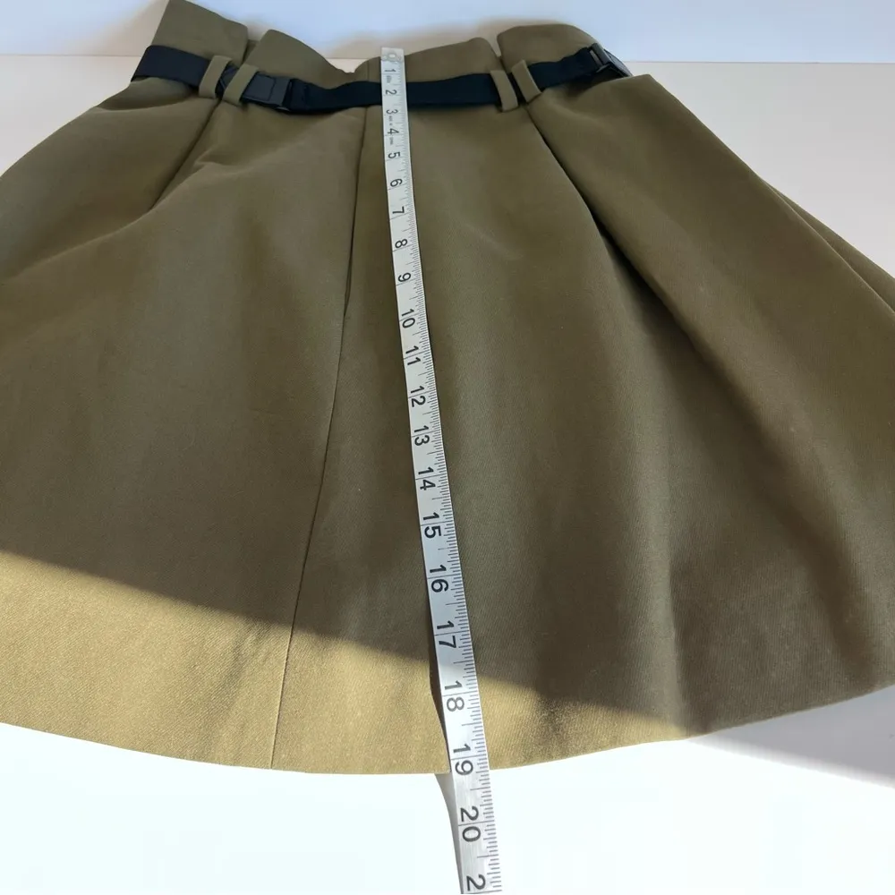 Jason Wu Miss Wu Women’s Olive Green Pleated Belted Mini Skirt - Image 14