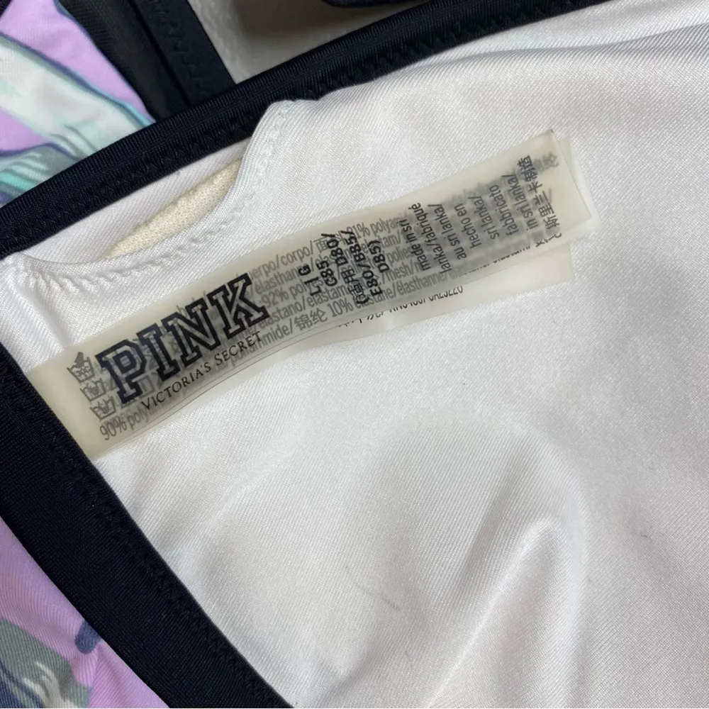 Victoria's Secret Pink Swimsuit Bra Top Only Swimwear Back Clasp Neck Tie Padded - Image 3