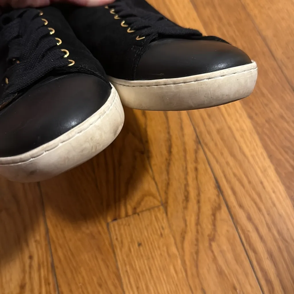 Sezane Jack trainers in black suede and leather size 40 US 9 tie sneaker city - Image 8