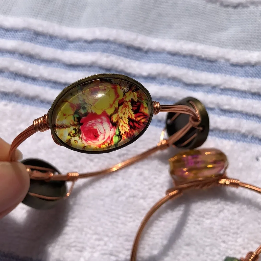 4 Handmade Copper wire stone bracelets Bourbon & Bowties - Image 4