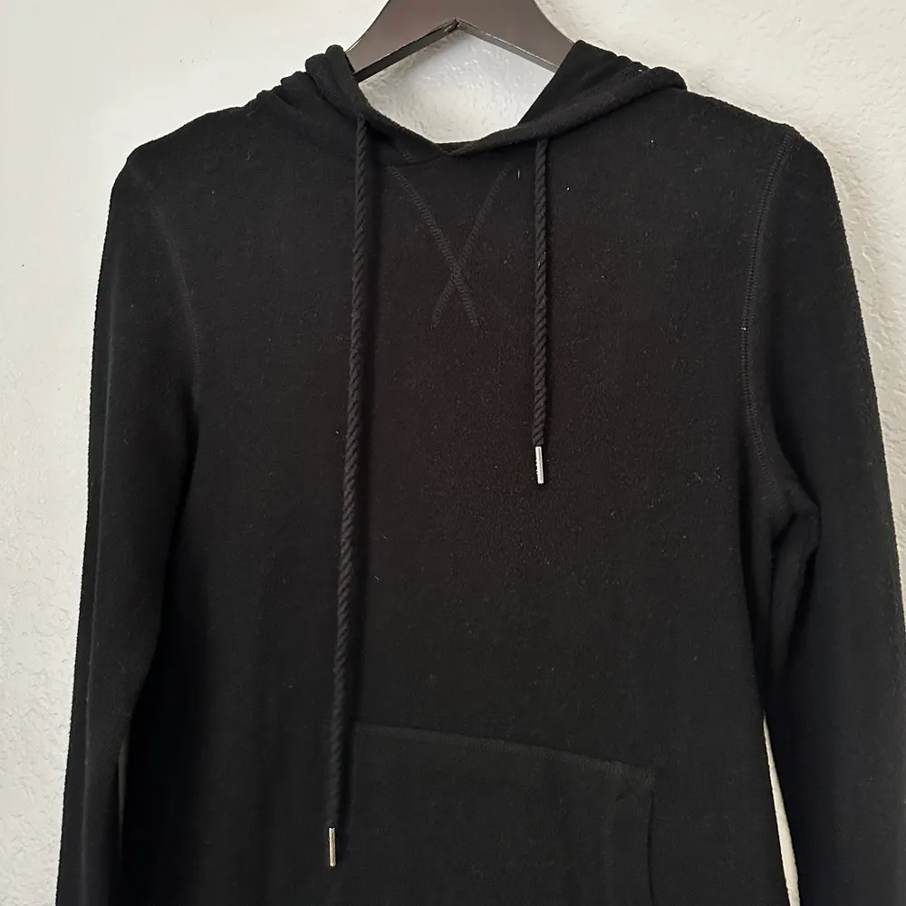 Z SUPPLY Black Fleece Drawstring Hoodie XS - Image 2