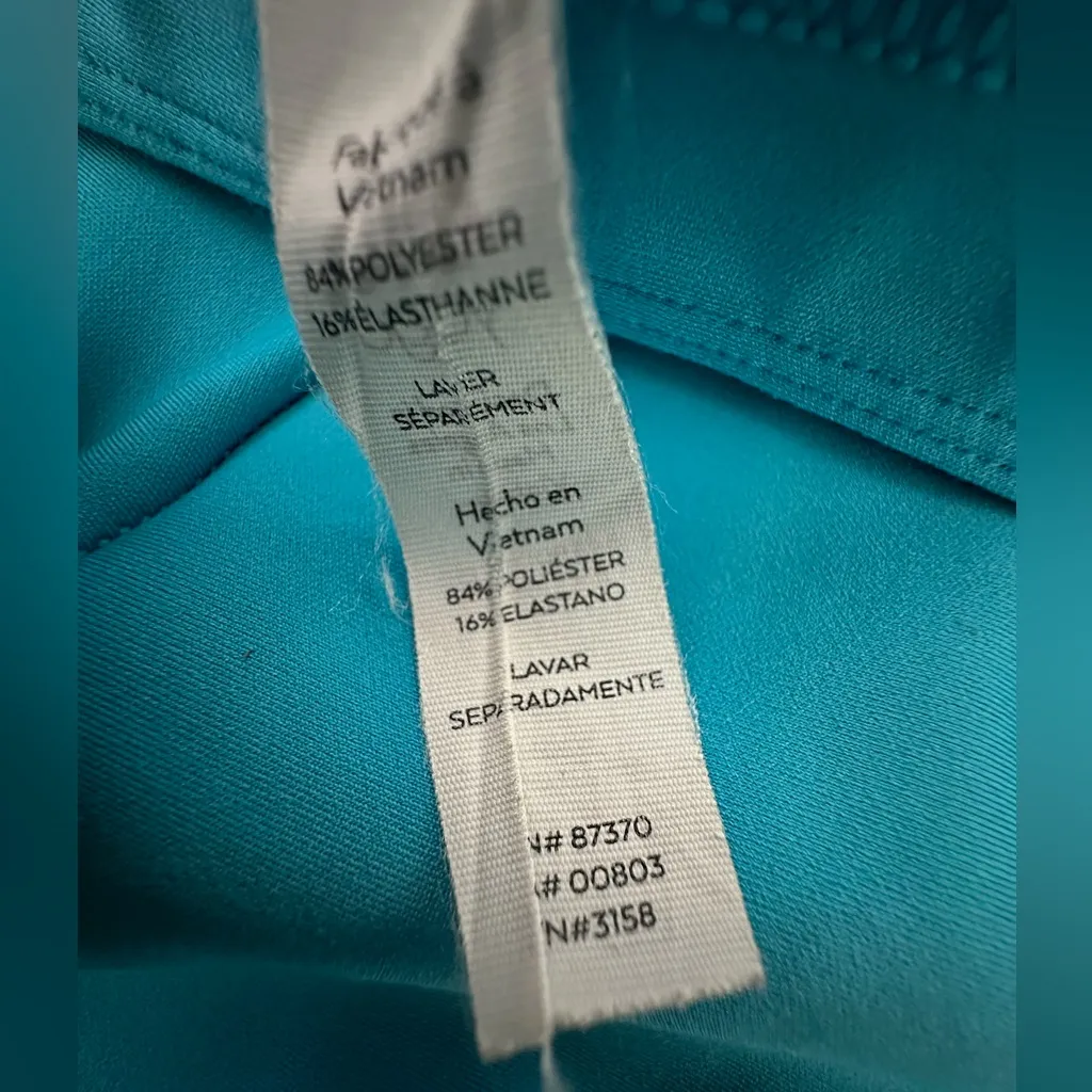 Alo Yoga High Waist Fast Legging Bright Aqua Zip Front Leggings Size Medium - Image 12