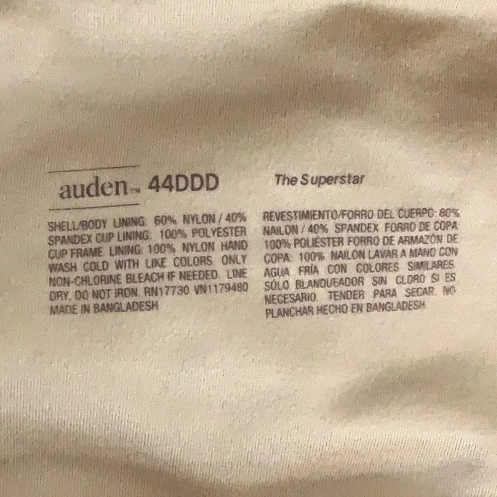 Auden Size 44DDD Plus Size Superstar Lightly Lined Underwire T - Image 4