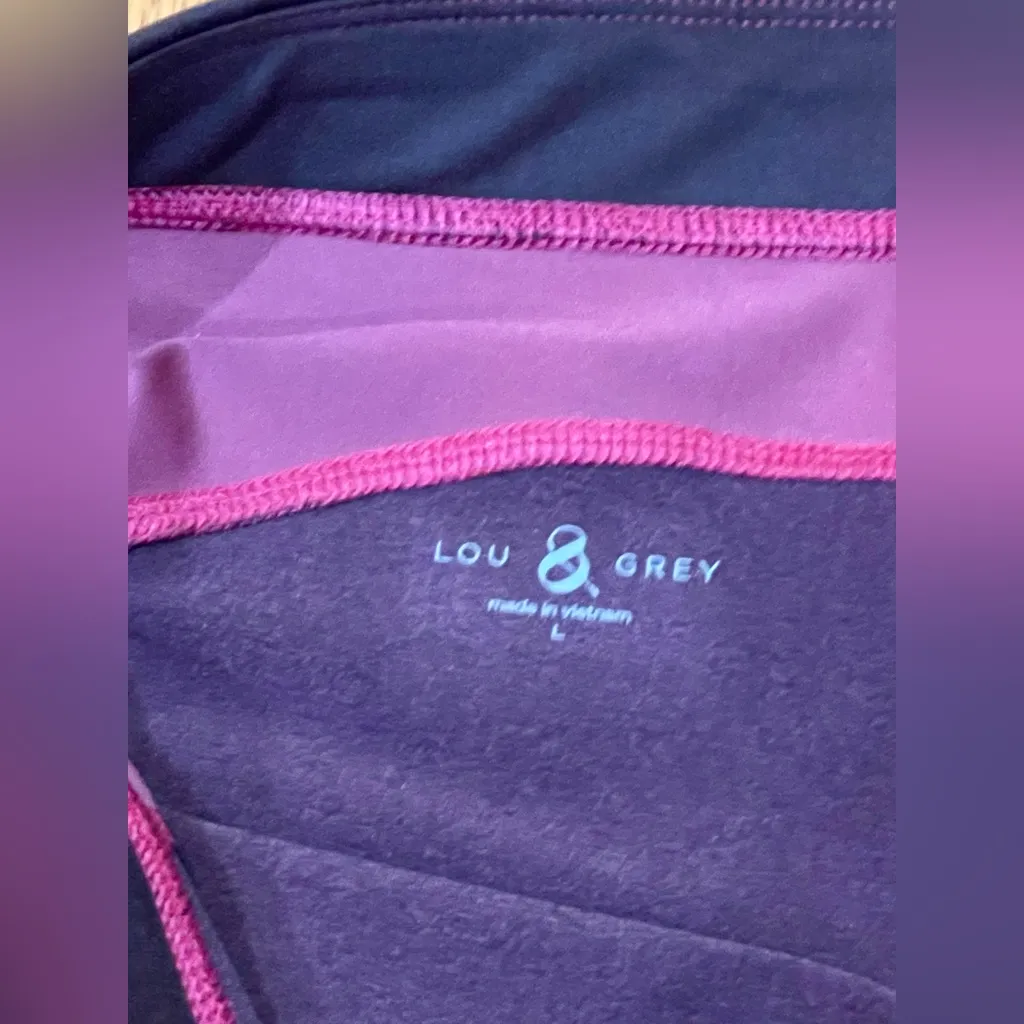 Ann Taylor LOFT Lou & Grey Plum Colorblock 23” Leggings - Sz Large - NWOT - Image 3