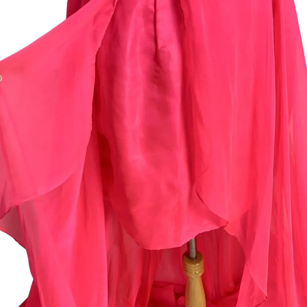 Alyce Paris Strapless Hi Low Sweetheart Neck Jeweled Gown Prom Hot Pink Size 6 - Image 6
