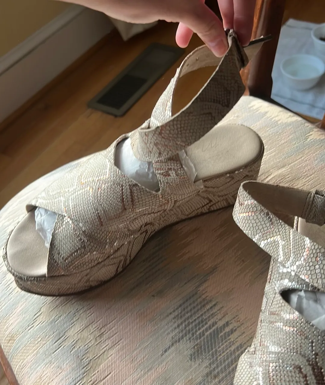 Snakeskin Platform Sandals - Image 10