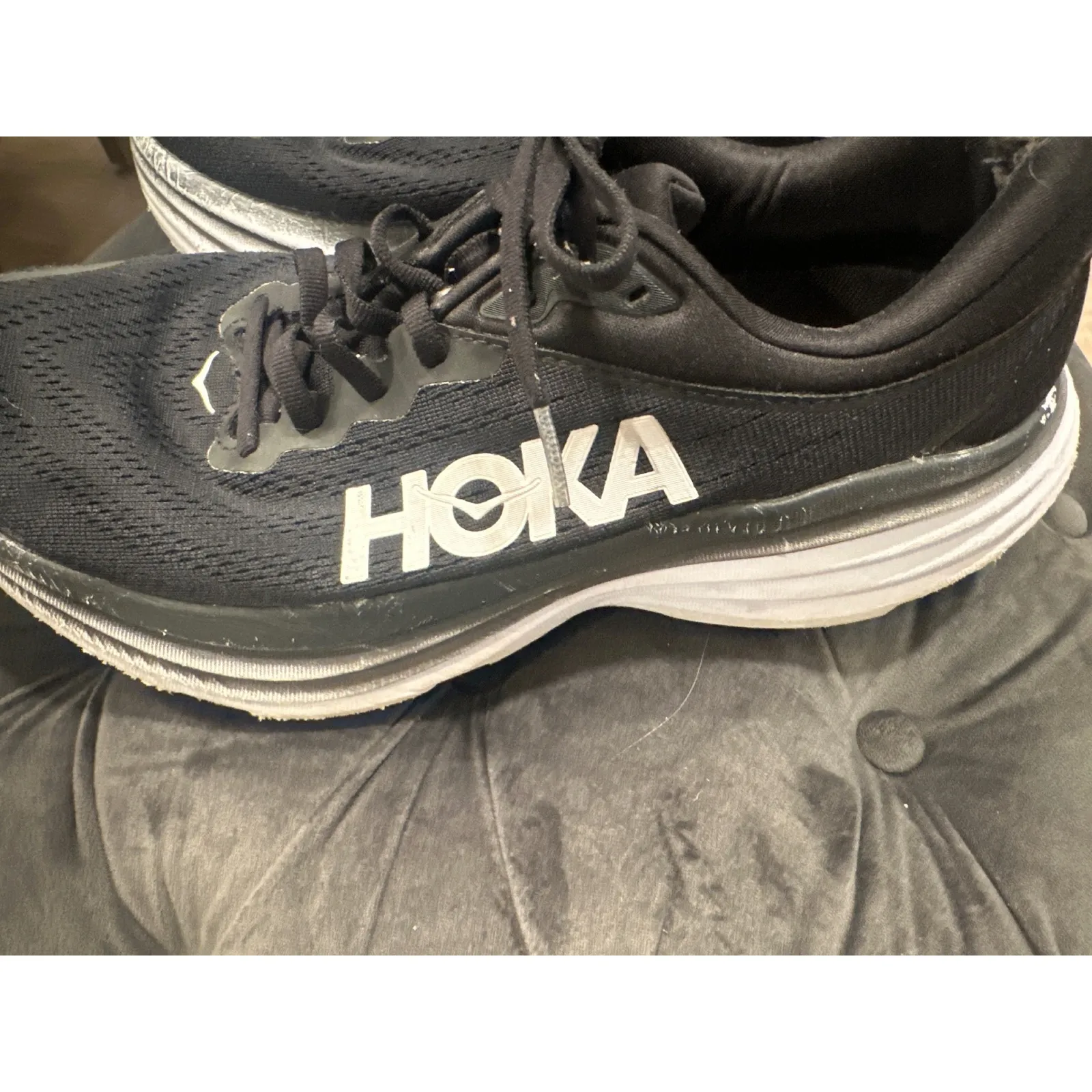 Hoka Bondi 8 Women Running Shoes Black Size 10B casual athletic comfort - Image 4