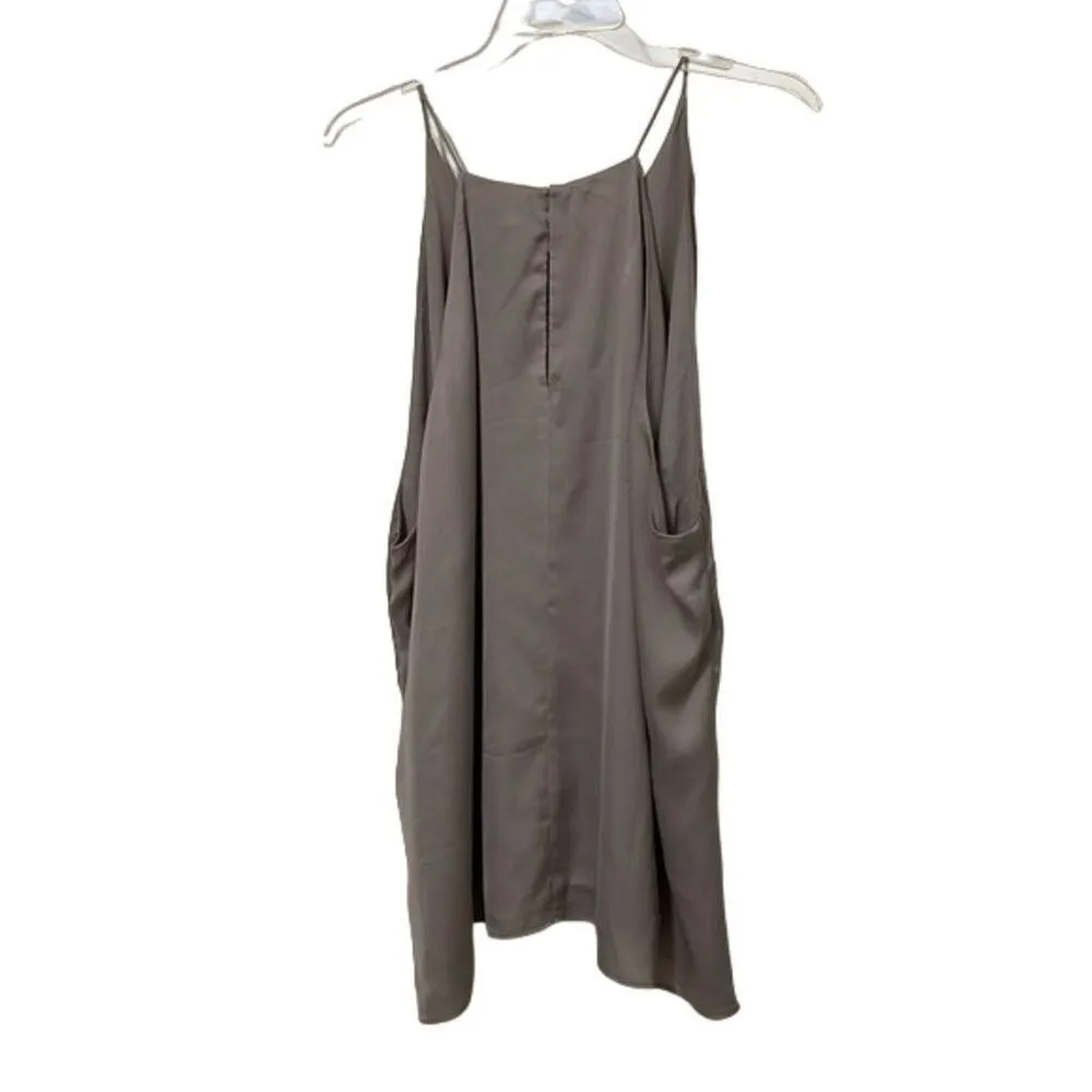 H&M Gray Satin Sleeveless Blouse Womens Size Extra Large XL Flowy Minimalist - Image 5