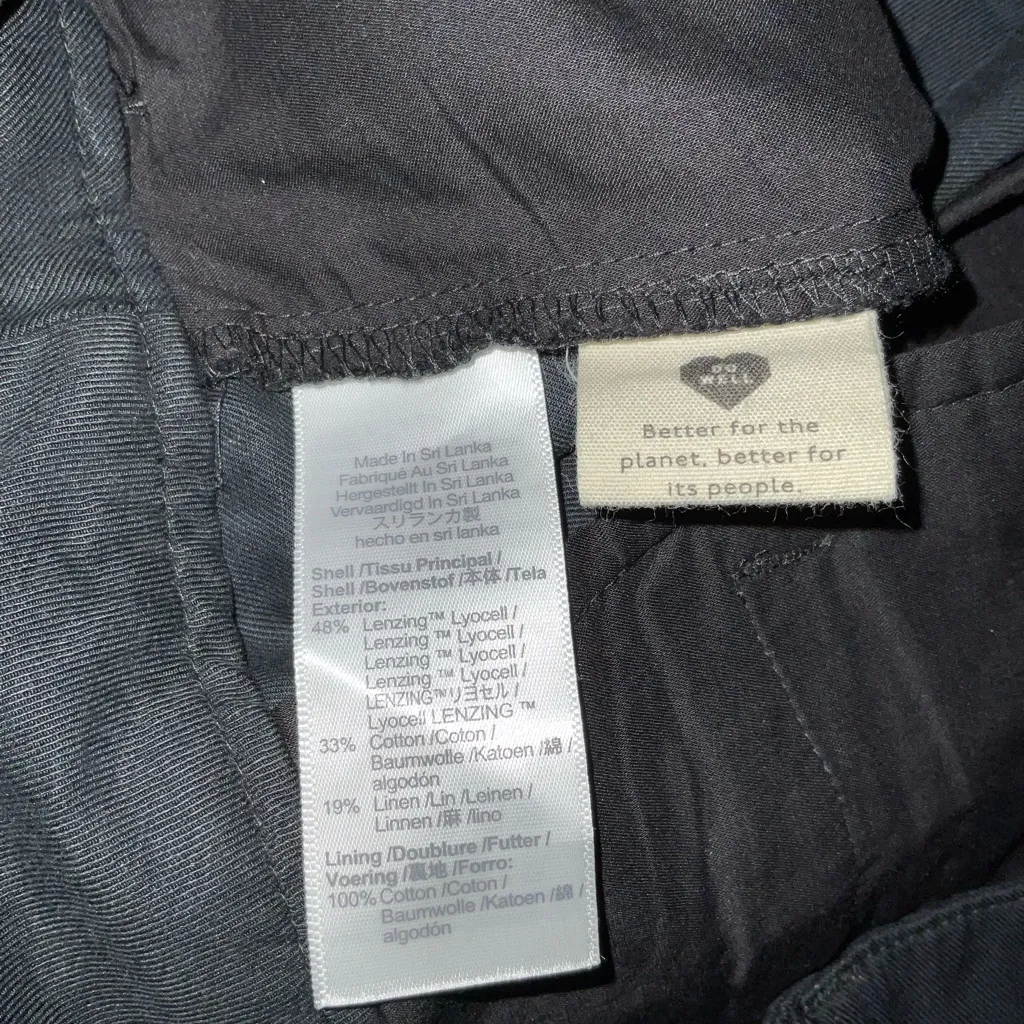 Madewell Wide Leg Navy Linen Blend Pleated Trouser Pants Size 4 Tall - Image 4