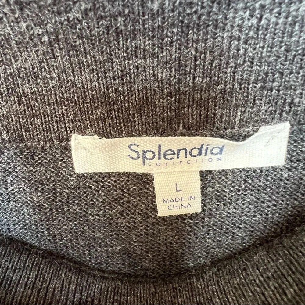 Splendid NWT Rumi Ribbed Midi Knot Skirt Charcoal Grey Side Slit Size Large - Image 10