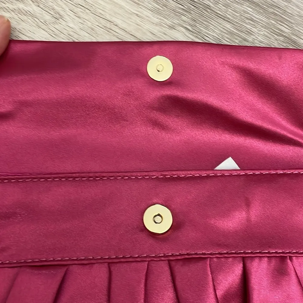 Pink Clutch or Shoulder Bag Magnetic Close Gold Hardware Approx 10"X6" - Image 4