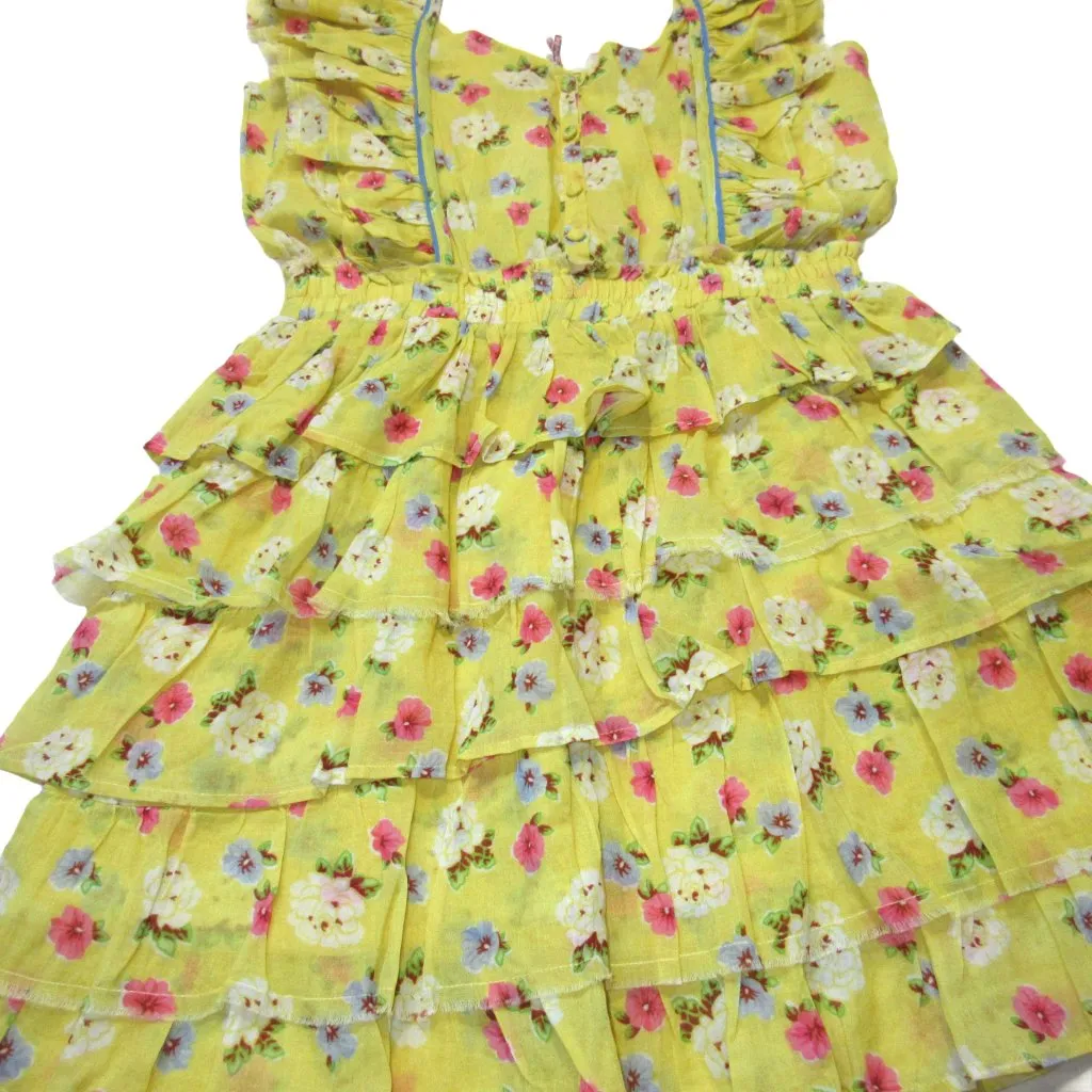 NWT LoveShackFancy Phyllis Mini in Sunbath Yellow Floral Tiered Cotton Dress S - Image 6