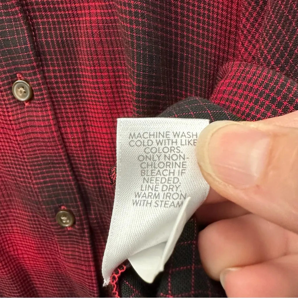 J.Jill Long Sleeve‎ Button Up Plaid Shirt Casual Preppy Casual Travel Pockets 2X Red - Image 6