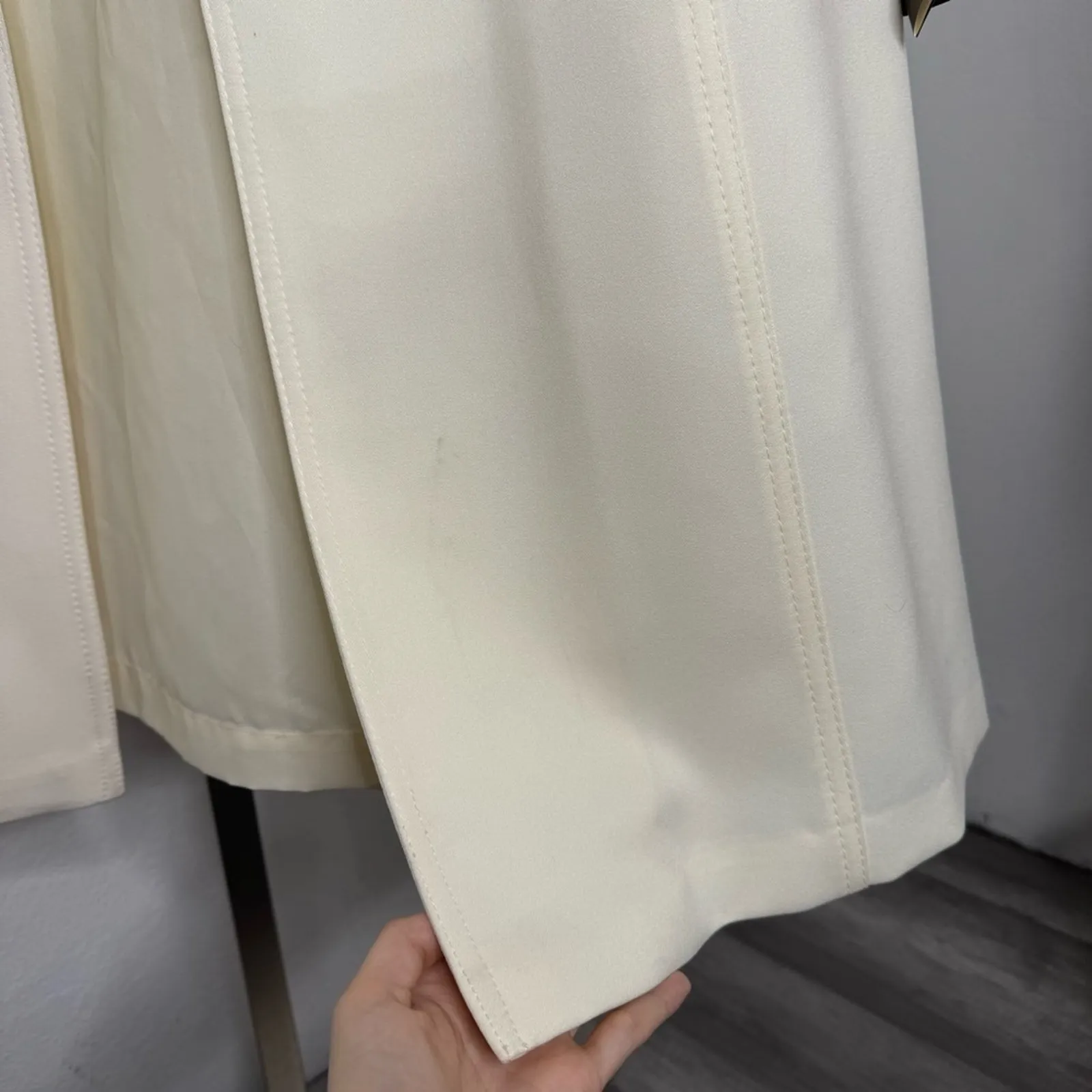 Vintage London Fog Cream Trench Coat Cream Light Academia Size 16 Petite - Image 8