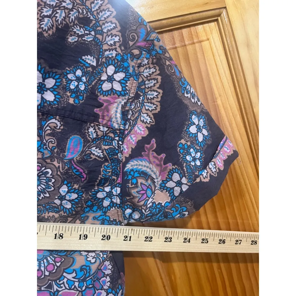We The Free Free People Poolside Boyfriend Paisley Button Down Shirt Size XS - Image 5