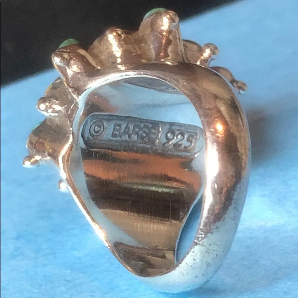 BARSE Multi-Gemstone Cabochon Inlaid Sterling Silver Ring - Image 9