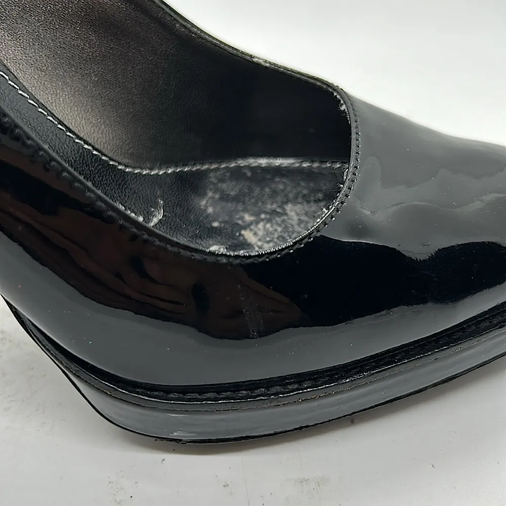 Prada Authenticated Black Patent Leather Stiletto Heel Shoes **Sz 38/US Size 8** - Image 11