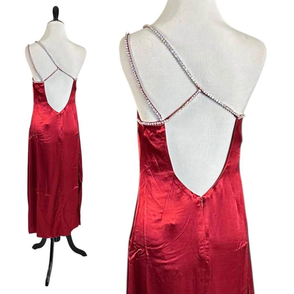 For Love And Lemons Elora Midi Dress Red Small NWT Evening Party Slit Valentines - Image 8