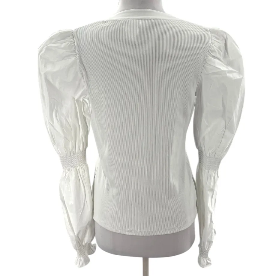 VERONICA BEARD Effy Puff Sleeve Top Sz S White - Image 5