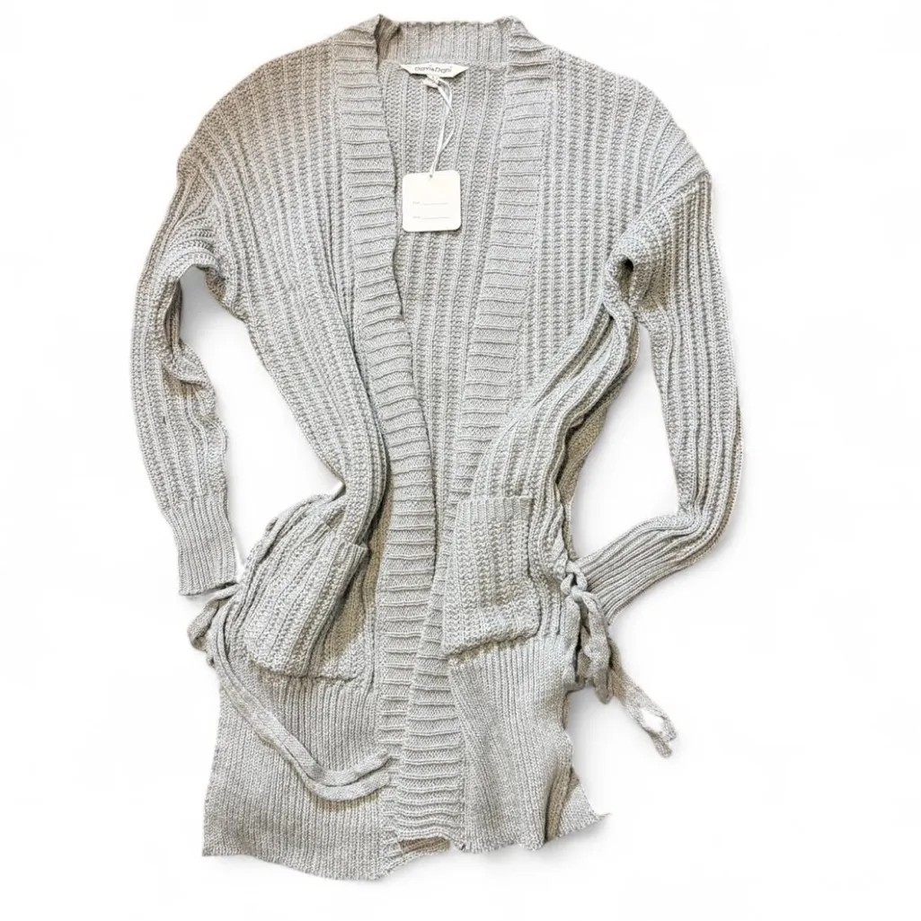 Side Lacing Thick Cardigan Sweater‎ - Image 4