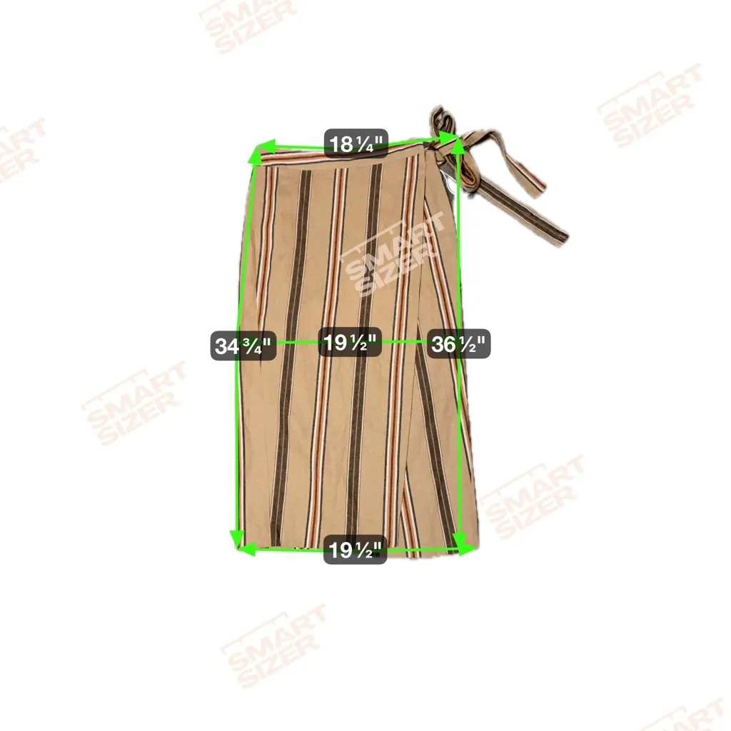 NEW Worthington Brown Linen Striped Wrap Pencil Skirt Size 12  Side Tie Lined - Image 8