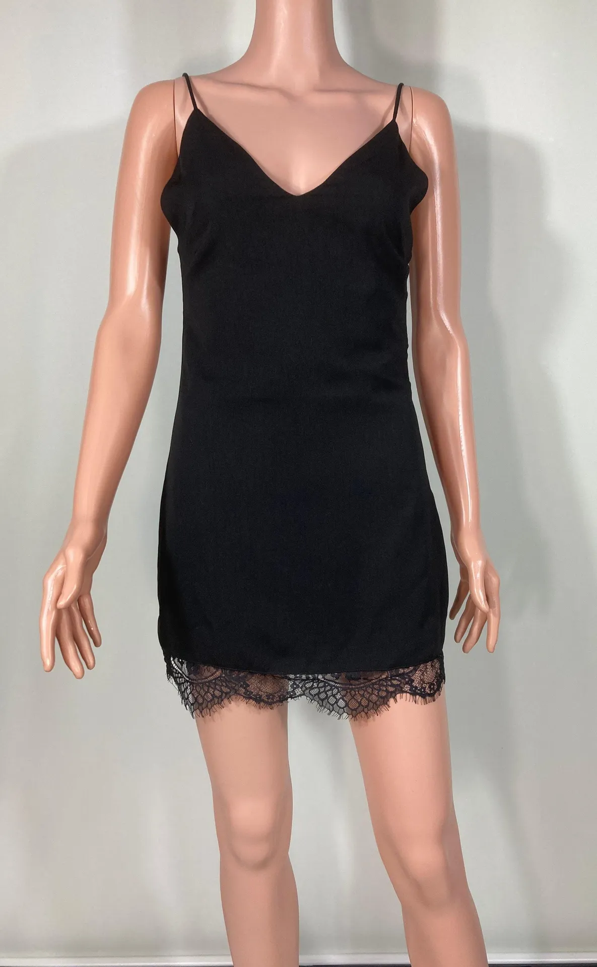 Gigi Lace Hem Dress Black XS - Image 9
