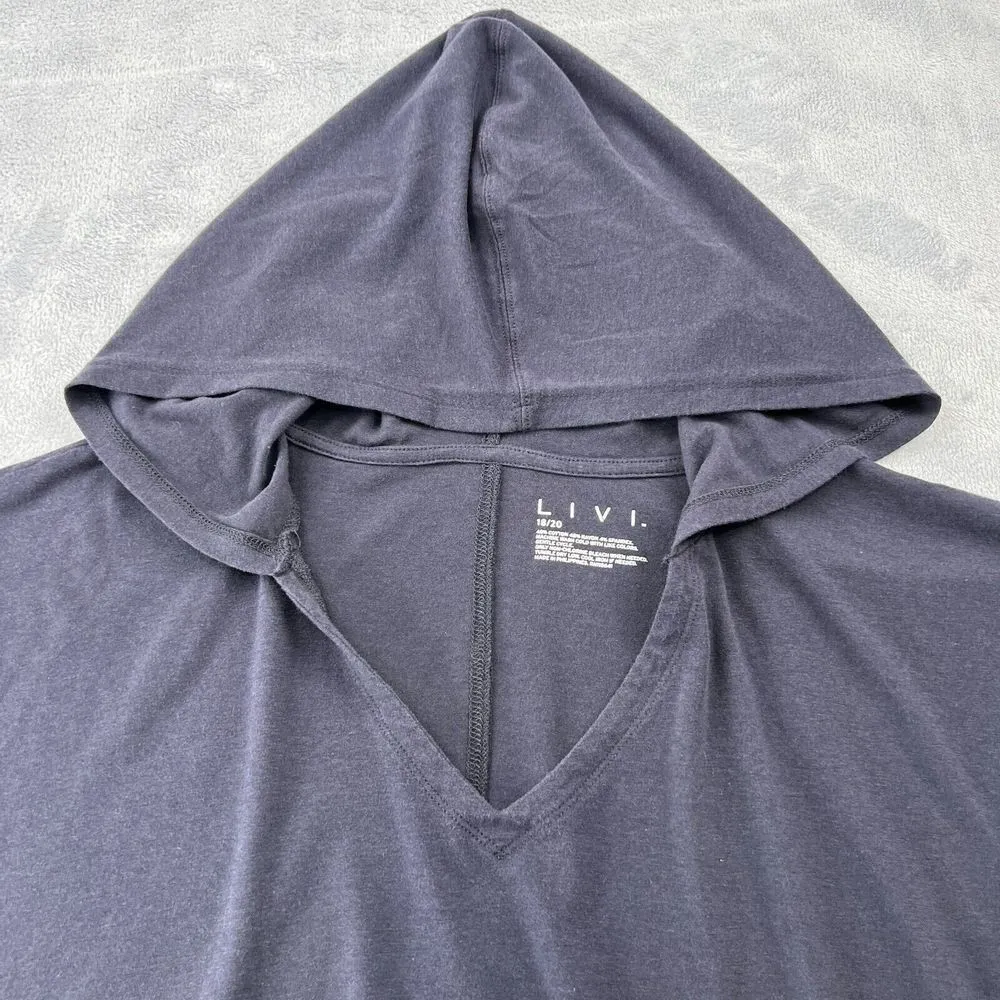 Livi Active By Lane Bryant Purple Hooded Cropped Sweatshirt Size 18/20 Softcomfy - Image 3