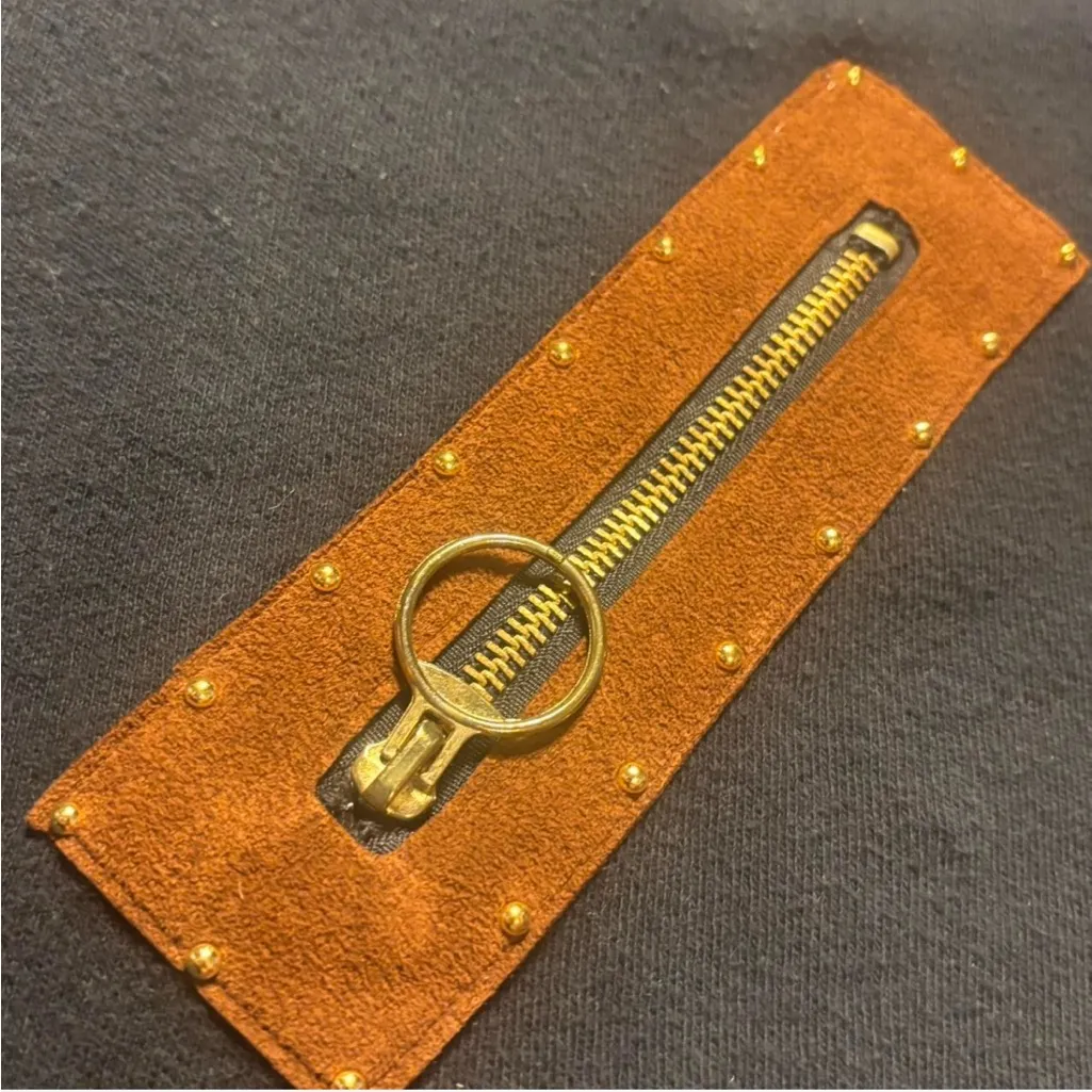 Gantos Black Oversized Long Sleeve Shirt Zipper Embellishments Faux Zippers XL - Image 4