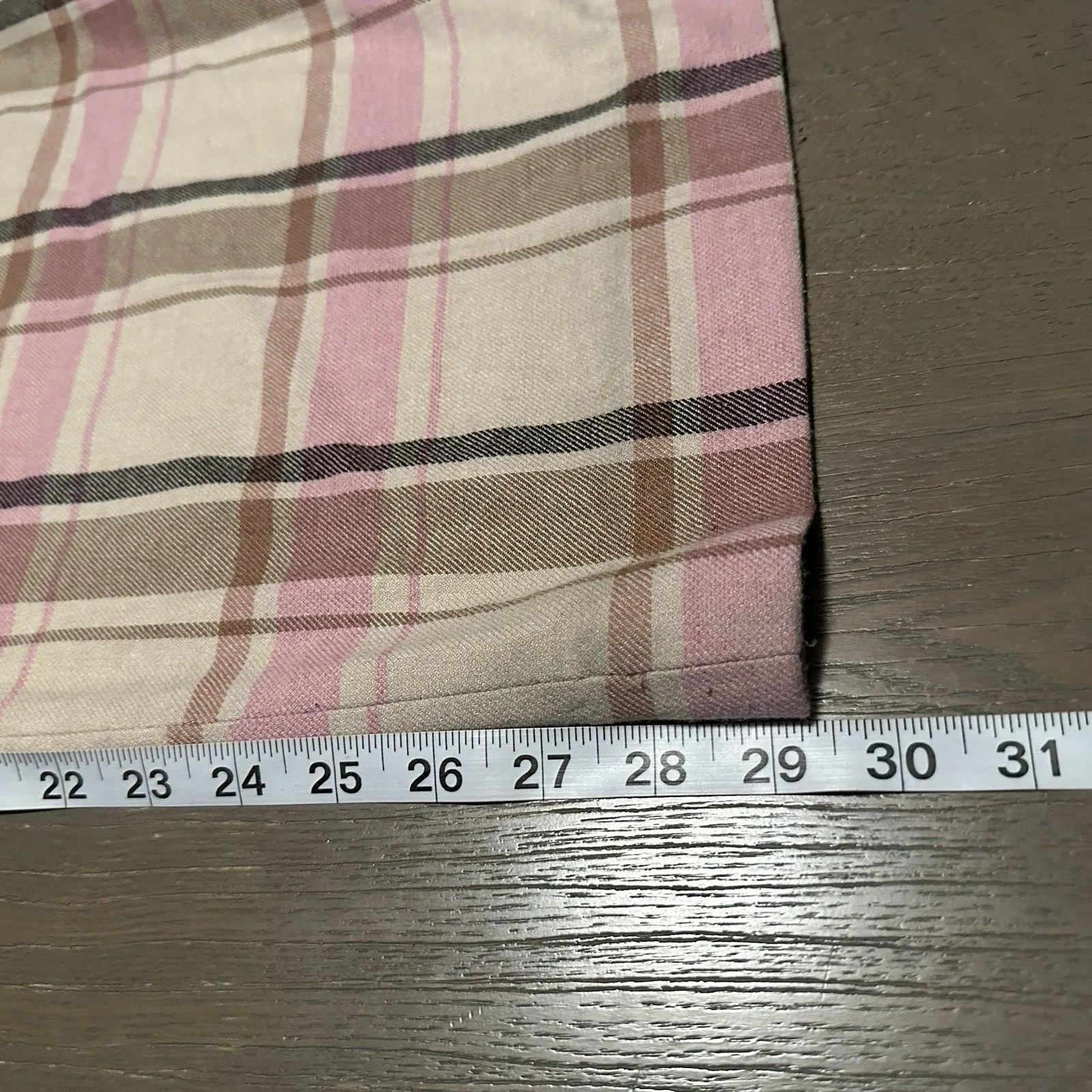 COS Pleated Wide-Leg Checked Trousers in a pink plaid Wool Blend Preppy - Image 10