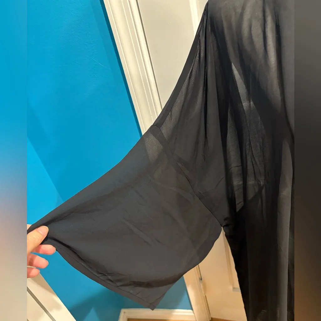 Cacique sheet short robe kimono backless sexy black 22 -24 new with tag - Image 4