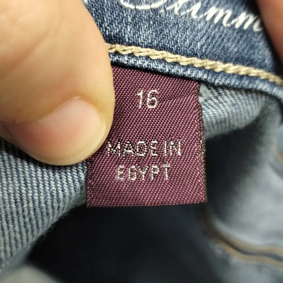 Gloria Vanderbilt Women's Size 16 Amanda High Rise Blue Denim Capri Jeans - Image 5